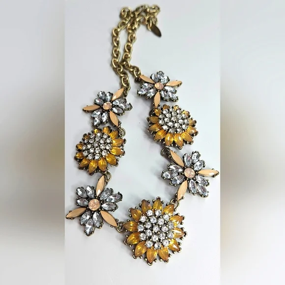 πNew Boho Chic Vintage Glam Floral Crystal Necklaceπ - Picture 7 of 8